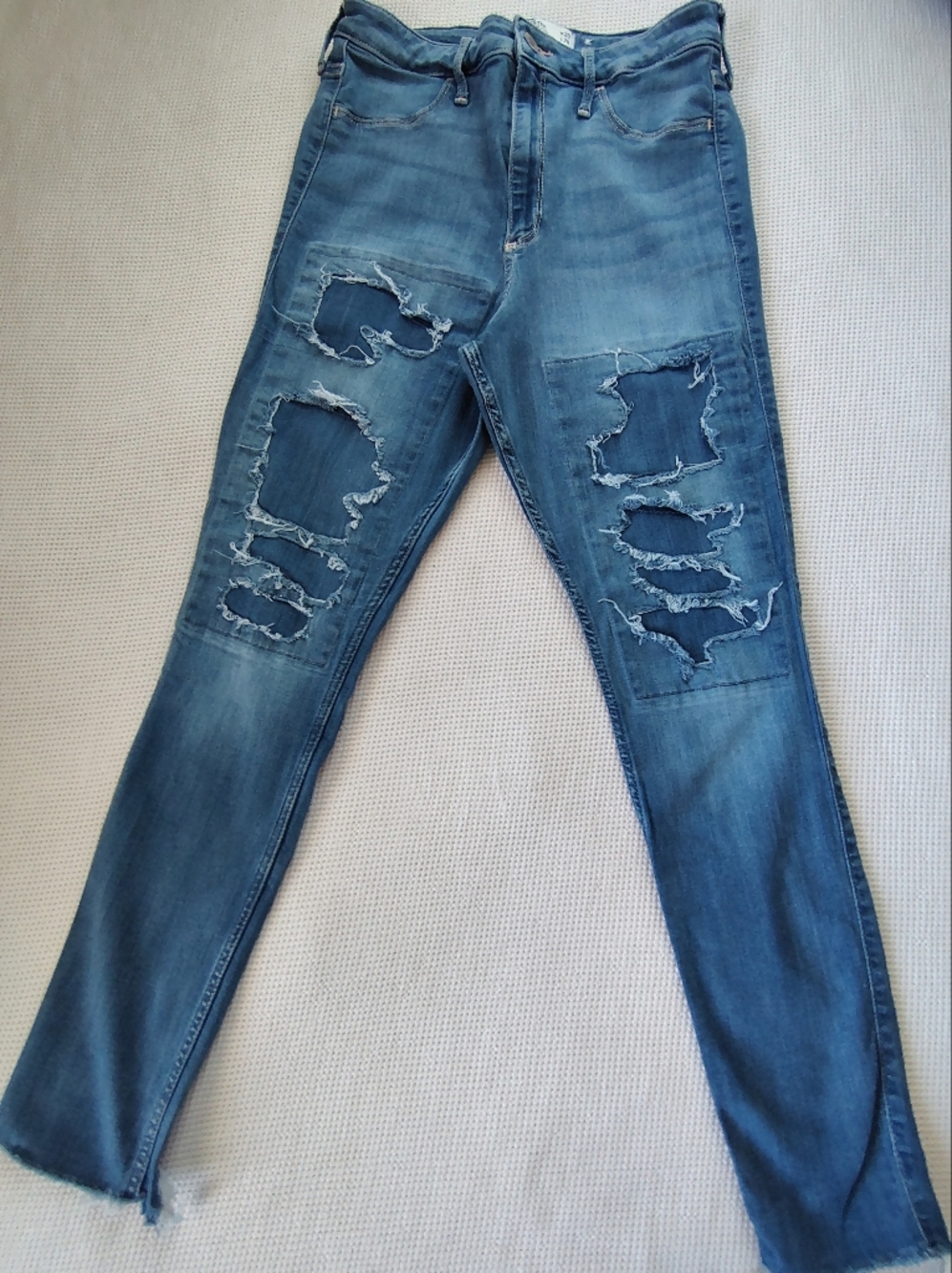 Hollister Distressed Blue Ripped Skinny Jeans Size 30/28